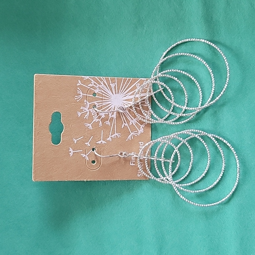 Earrings, silver plated, fishhook style